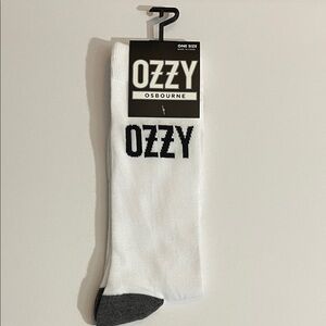 Ozzy Osbourne White and Black Socks. Official Merchandise. Music Memorabilia